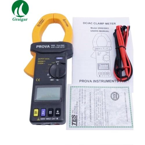 Prova-2000 Digital Clamp Meter Auto Range A, V, W Range 100-1000KHz