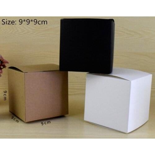 9*9*9cm White High Quality Kraft Paper Collection Pack Box Handle Soap Business Card DIY Party Gift Cupcake Cosmetic Packing Box