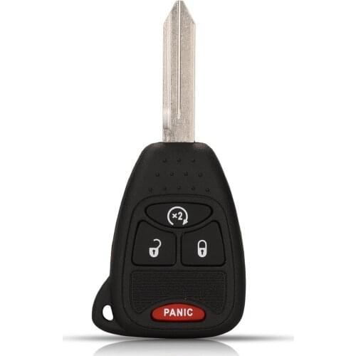 Jingyuqin For Jeep Cherokee Commander Grand Liberty Wrangler FOB Remote Car Key Shell 3+1Buttons With Uncut Blade Replacement