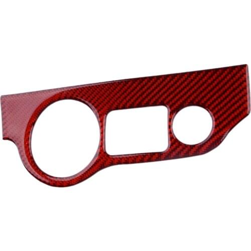 Car Red Carbon Fiber Headlight Switch Panel Cover Trim Sticker Fit For Dodge Charger Challenger 2019 2018 2017 2016 2015 LHD