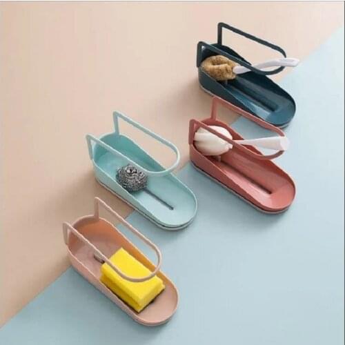 Kitchen Countertop Drain Rack Sink Faucet Sponge Wipe Placement Rack Creative Plastic Rag Rack Home Storage Supplies