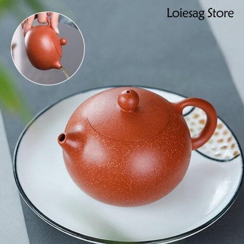 Loiesag 200ml Yixing Purple Clay Teapot Famous Pure Handmade Dragon Blood Sand Xi Shi Tea Pot Household Kung Fu Zisha Tea Set