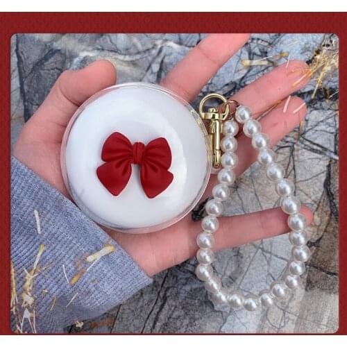 Cute Bow TPU Protective Case For OPPO Enco W31 Bluetooth Earphone Case For OPPO Enco W31 TPU Earphone Case With Keyring