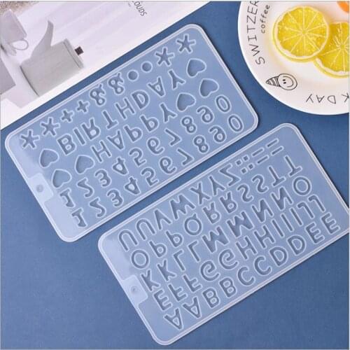 Fashion Arabic Numerals Epoxy Mold Handmade DIY Stop Sign Alphabet Silicone Mold For Pendant Necklace Accessories