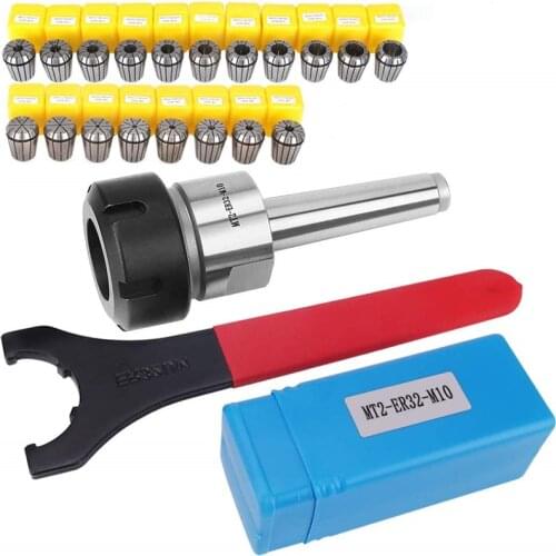 MTB2 MB3 MTB4 ER25 M10 M12 M16 ER25 Spring Clamps 9PCS +ER25 Wrench 1PCS Collet Chuck Morse Holder For CNC Milling Lathe tool