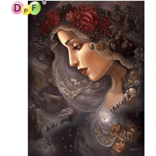 DPF DIY 5D Diamond beautiful woman Diamond Painting Cross Stitch Kits Diamond Embroidery Patterns Rhinestones home decor crafts