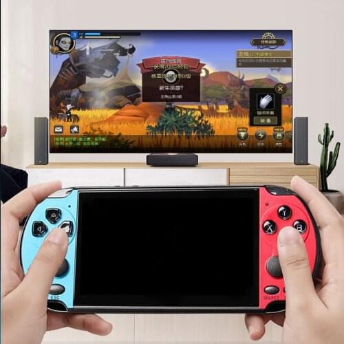 New 32/64/128 Bit 5" LCD X7 plus Double rocker 8G Handheld Retro Game Console Video MP5 TF Card for 10000 games Can save games