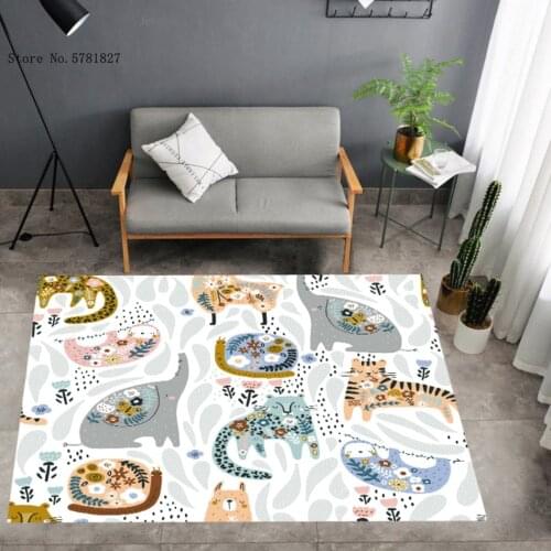 New Ground Mat Lovely Animal Elephant Printed Cartoon Children Livingroom Home Decoration Thin Comfortable Trend Rug Washable
