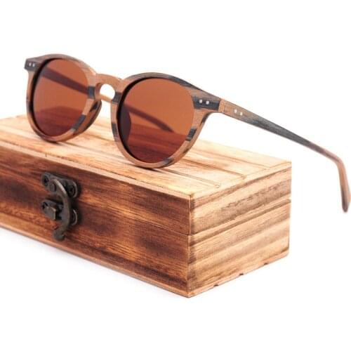 High Quality Acetate Wood Grain Oval Round Suglasses Women Men Polarziede UV400 Classic Brand Designer Retro Oculos De Sol Gafas
