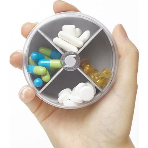 Portable Round Shape Small Pill Box Portable 7 Days Weekly Travel Tablet Holder Tablet Pill Storage Case Container