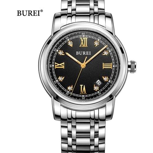 BUREI Brand Fashion Mechanical Watch Man Luxury Waterproof Calendar Business Casual Sapphire Wristwatch Clock Relogio Masculino