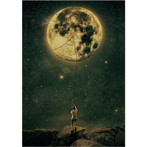 50.5X35cm Kraft Paper Retro Poster Hold Fast To Dreams Creative Inspirational Posters Bar and Cafe Poster Wall Decor Poster