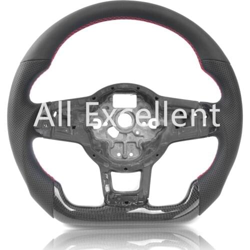 Napa Leather & Perforated Leather & Carbon Fiber Steering Wheel For Volkswagen Golf MK7 GTI R