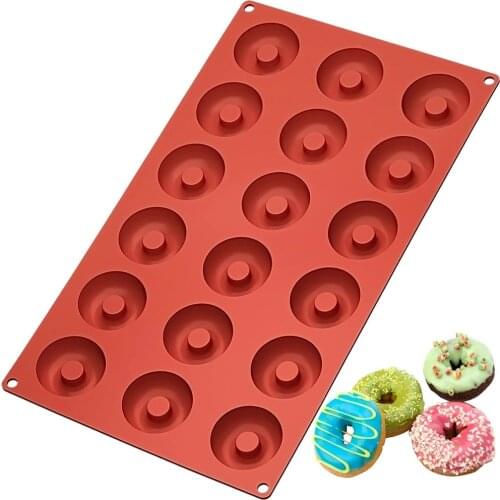 Silicone 18 Donut Maker 3D DIY Baking Pastry Cookie Chocolate Mold Muffin Cake Mould Dessert Handmade kitchen Decorating Tools