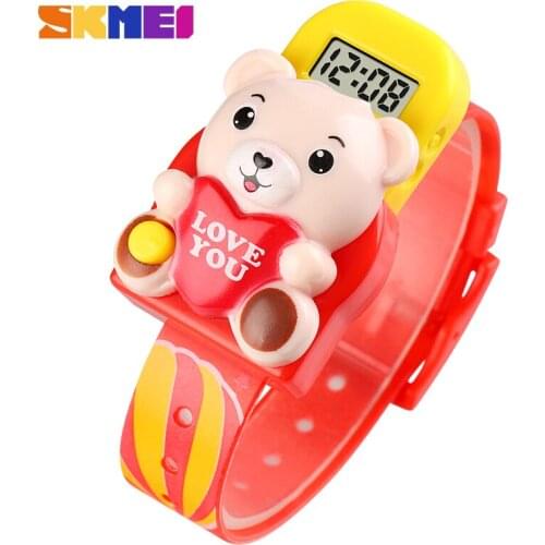 SKMEI Creative Bear Kids Digital Watches Small Lovely Cartoon Children Watch Waterproof Toys Fun Clock Hour montre enfant 1748