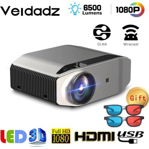 VEIDADZ YG620 LED Projector 1920x 1080P 6500 Lumens 3D Video Projector YG621 Wireless WiFi Multi-Screen Built-in Speaker