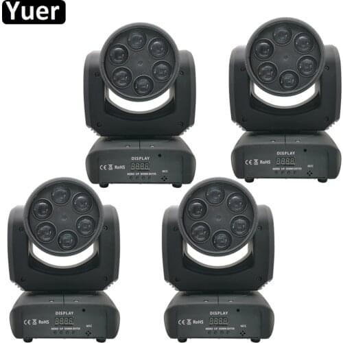 4Pcs/Lot LED Six Bee Eyes and Laser Moving Head Beam Light DMX512 80W Beam Laser 2IN1 Disco Effect Light Music Stage Lights