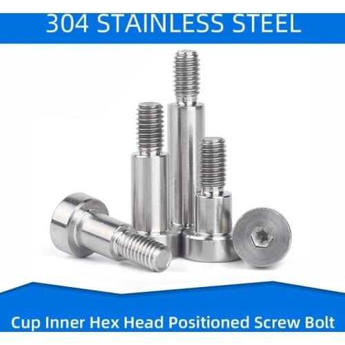 304 Stainless Steel Inner Hex Positioned Shoulder Screws with Cup Head Hexagon Plug Screw Convex Bolt M3 M4 M5 M6