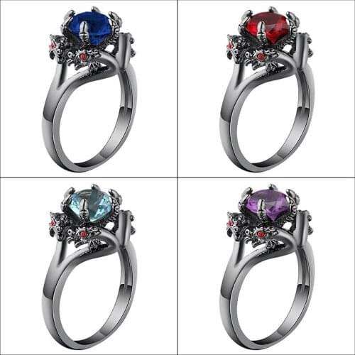 Domineering Double Dragon Play Pearl Dragon Claw Zircon Ring Fashion Women Jewelry Jewelry Manufacturers Wholesale