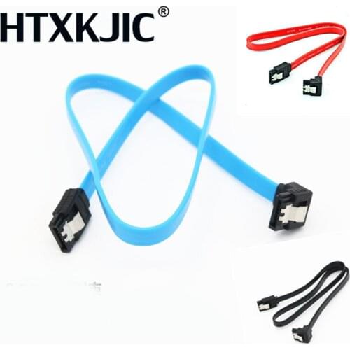High Speed Straight Right Angle 6Gbps 50CM SATA 3.0 Cable 6GB/s SATA III SATA 3 Cable Flat Data Cord for HDD SSD 50pcs