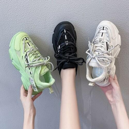 Women Heightening Shoes 2021 Women Casual Shoes Fashion White Sneakers Breathable Flower Lace-Up Women Sneakers