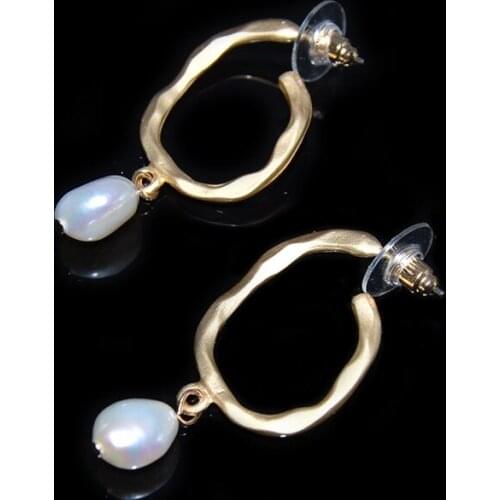 Gold Baroque Earrings For Women Dangle Earrings Female 2019 Dangle Earring Pearl Korean Earring Jewelry Oorbellen Pendientes