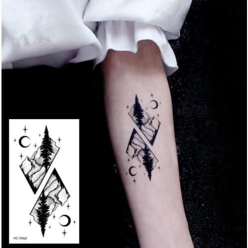 1@# Whale Sexy Women Girl Temporary Tattoo Sticker Black Fox Roses Design Flower Arm Body Art Big Large Fake Tattoo Sticker OP2