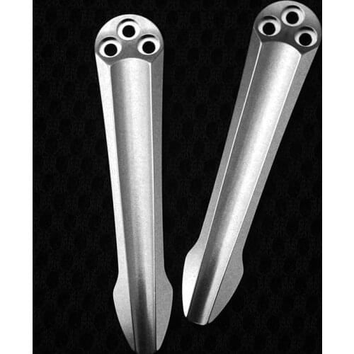 1 piece Titanium Alloy Pocket Knife Back Clip For Spyderco Paramilitary 2 C81 C10 3-Holes With 3 Titanium Screws CNC Clamp DIY