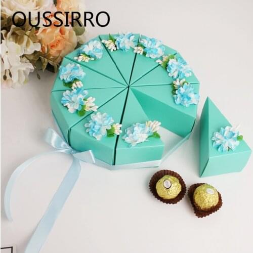 10Pcs Fine Wedding Gift Bag Candy Tiffany Blue Cake Box Wedding Candy Box Baking Packaging Diy Decoration Wedding Gift Boxs