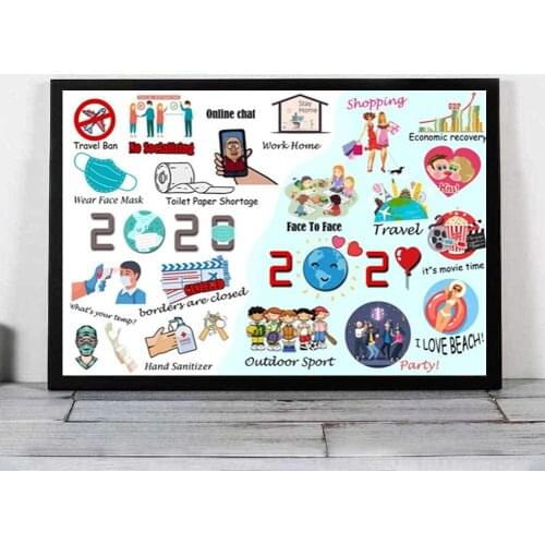 1000 Pieces Jigsaw Puzzles Game DIY 3D Summary 2020 Welcome 2021 Interactive Puzzles Adults Kids Christmas Gifts