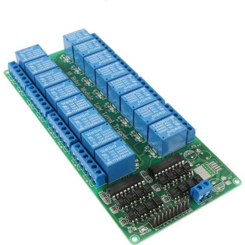 16 Switch Low Status Plate Level SSR 5 V/12 V DC Solid Screen Module SSR 5 V DC for Ardui for AVR PIC MCU DSP ARM PLC Control