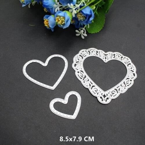 2021 Heart Metal Cutting Dies DIY Scrapbooking Paper Photo Album Crafts Knife Mould Cards Embossing Mold Stencils for Decor
