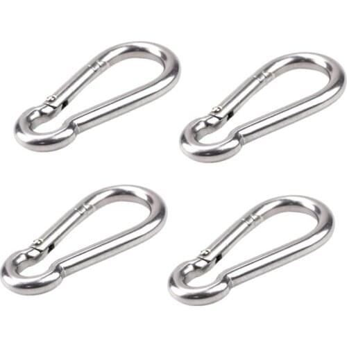 4 Pcs Carabiner Clip Spring Snap Rope Connector Hooks Heavy Duty Durable 304 Stainless Steel Swing Set Accessories