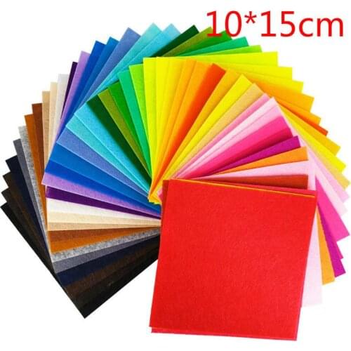 40pcs 10*15cm Colorful Nonwoven Fabric 1mm Polyester Felts Cloth DIY Sewing Toys Dolls Decoration Crafts For Exhibition
