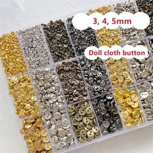 50Pcs 3,4,5mm DIY Doll Clothes Button Handmade Sewing Buttons For 1:12 1:6 Dolls Clothes Decorative Accessories