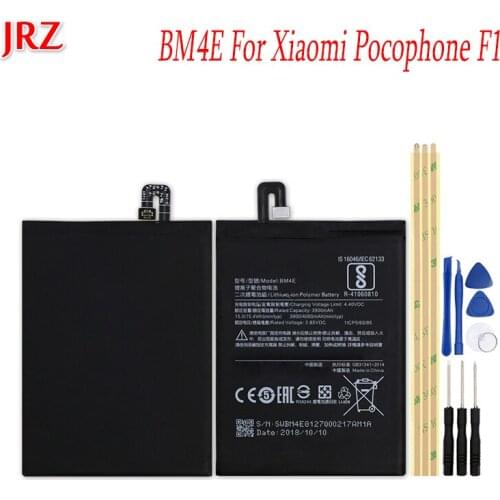 JRZ 3900-4000mAh BM4E battery For Xiaomi Pocophone F1 Poco F1 phone Replacement Batteries Bateria+Tools