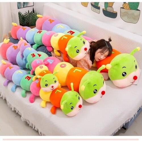 Big Plush LOVE Pillow Colorful Caterpillar Wiggler Insect Worm Cushion Plush Doll Children Stuffed Caterpillars Plush Kids Toys