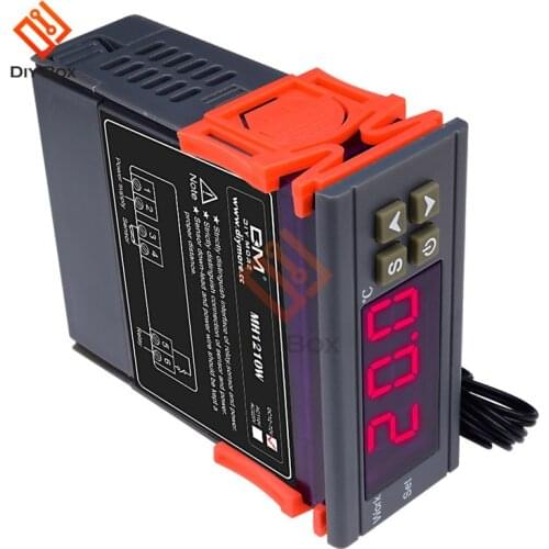MH1210W Red Digital Temperature Thermostat Regulator Temp Controller AC 90-250V 10A DC 9-72V Heating Cooling Control +NTC Sensor