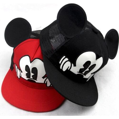 Disney Mickey Mouse Hat Childrens Cute Cartoon Mesh Cap Baseball Cap Boy and Girl Hat with Mickey Mouse Ear Shaped Hat Party