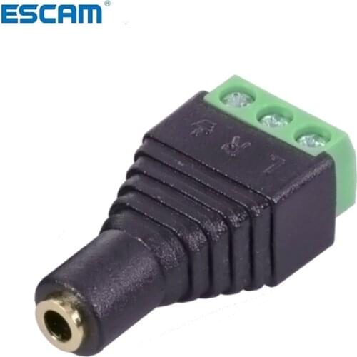 ESCAM 1pc 3.5mm Jack Video AV Balun 3.5mm stereo female to AV Screw Terminal Stereo jack 3.5 mm female 3 pin Terminal Block Plug
