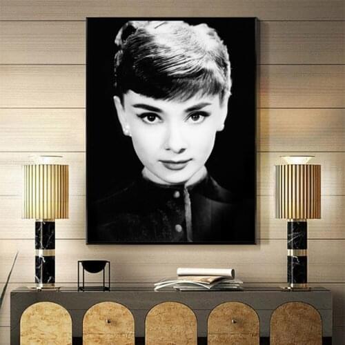 Audrey Hepburn Figure Art Paintings On The Wall Classic Film Star Posters and Prints Black and White Pictures for Loft Interior