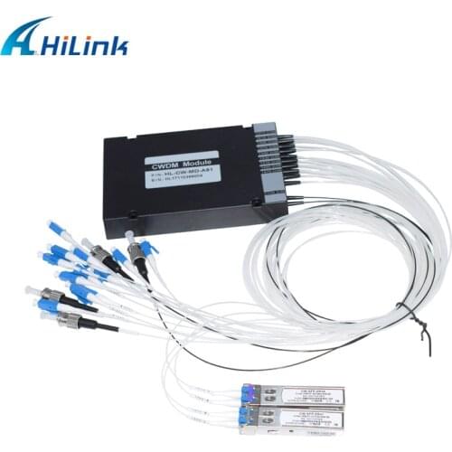 Hilink Backbone Network CWDM Multiplexer Optical 8CH MUX+ DEMUX A pair ABS Box Without optical module