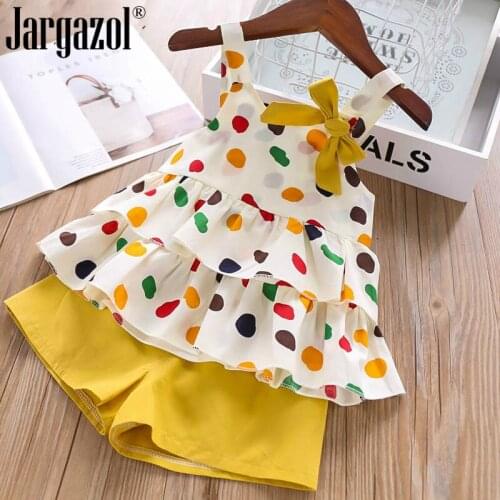 Girls Clothing Sets 2019 New Summer Girls Clothes Sleeveless T-shirt+Shorts 2Pcs Kids Clothing Sets For 3-7 Years