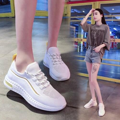 2020 Summer new Women Casual Shoes Breathable Mesh platform weave Sneakers female Light Fashion flat soft sport Vulcanized shoes