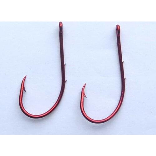 Minfishing 100Pcs Double Barb Fishing Hook Red Covering Baitholder Hook High Carbon Steel Fishhook Size 1#-8# Carp Fishing Hooks