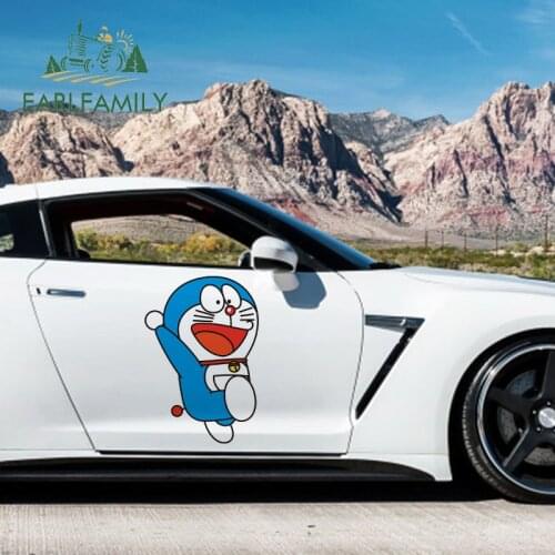 EARLFAMILY 43cm x 29.1cm For Doraemon Car Stickers Waterproof Decal Sunscreen Personality Motorcycle Occlusion Scratch Decor