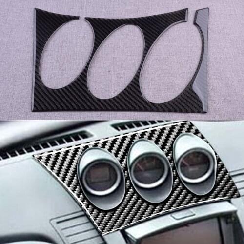 Interior Radio Air Condition Console Cover Trim Frame Carbon Fiber Black Fit for Nissan 350Z 2007-2009 2006 2005 2004 2003