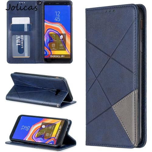 J4 Plus Simple Cell Phone Covers For capa Samsung J4 Plus PU Leather Flip Wallet Case sFor Cell Samsung Galaxy ajax J4+ Coques