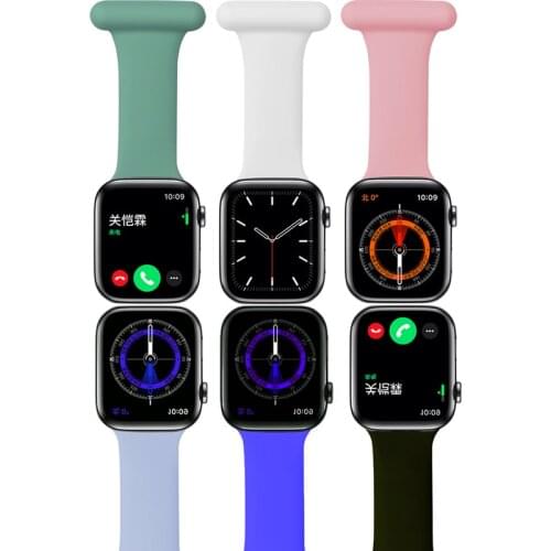 Doctors nurse strap for Apple watch 6 band 44mm 40mm 42mm 38mm iwatch band 40 44 mm bracelet Brooch silicone belt accessories