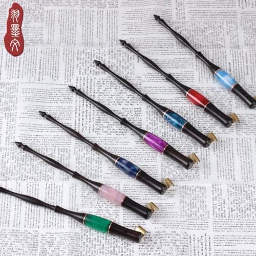 English Calligraphy Dip Pen ESER Red Wood Resin Splicing Round Body Italy Spencer Point